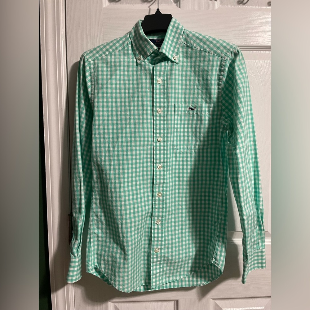 Men’s Vineyard Vines Slim Fit Tucker Shirt XS - Aqua Green